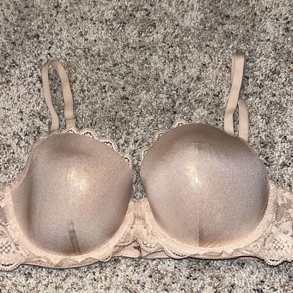 Victorias Secret Nude Shimmer Lightly Lined Demi Bra 36B - Picture 2 of 5
